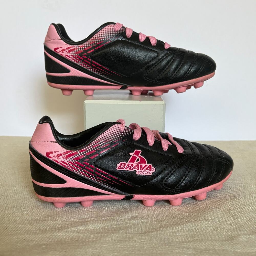Brava Soccer Cleats Girls 12D Pink Black Molded Cleat Kids